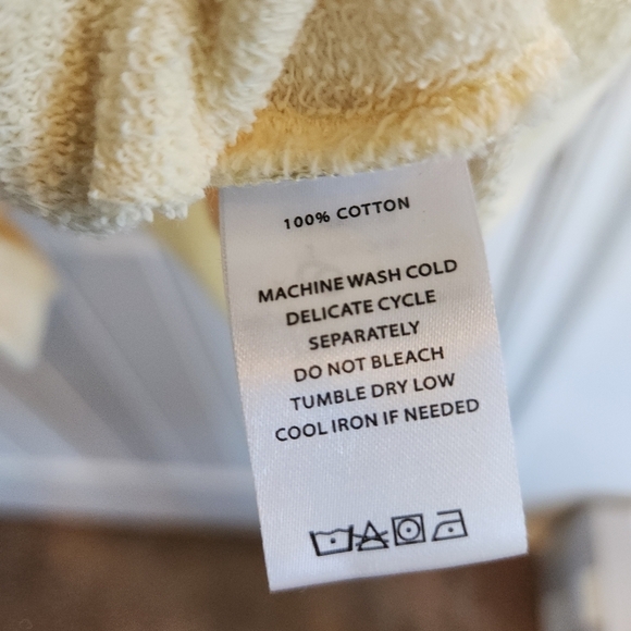 Butter Yellow Sleeveless Drawstring Dress 100% Cotton By LILLA P - Picture 9 of 9